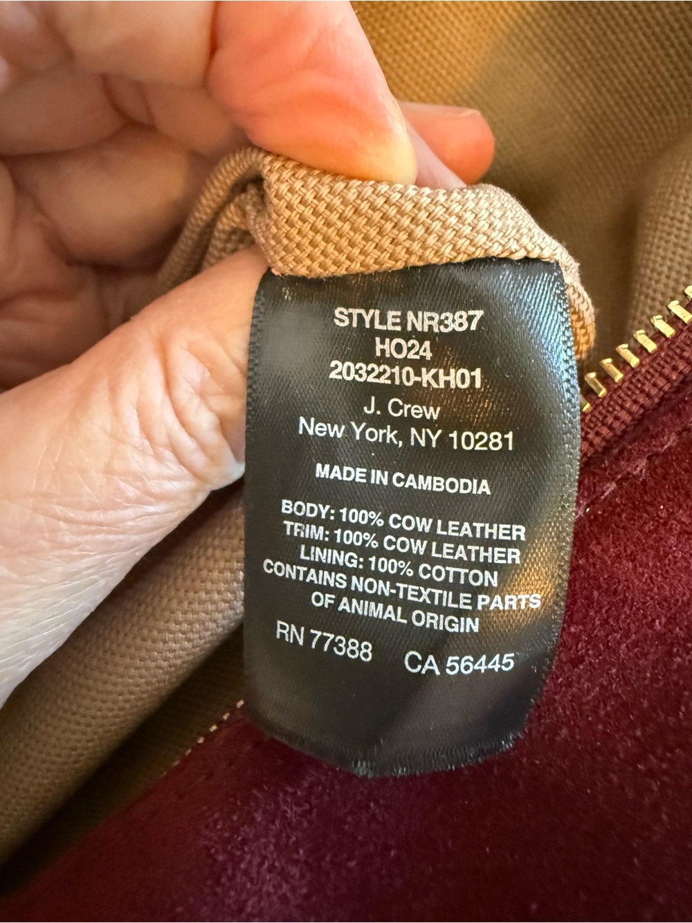 J. Crew Burgundy Suede Crescent Shoulder Bag - Picture 7 of 7